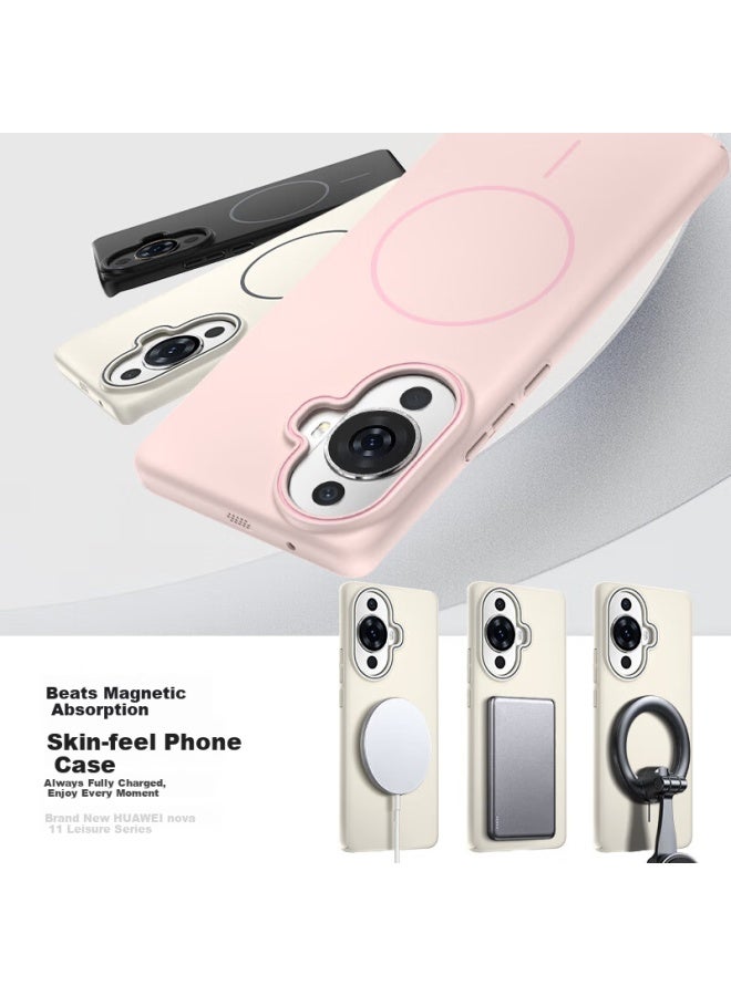 Keklle compatible With Huawei Nova 11 Pro Phone Case Huawei Nova 11 Pro Protective Cover Magnetic Adsorption Wireless Charging Matte Anti-drop Protective Case Midnight Black - Image 2