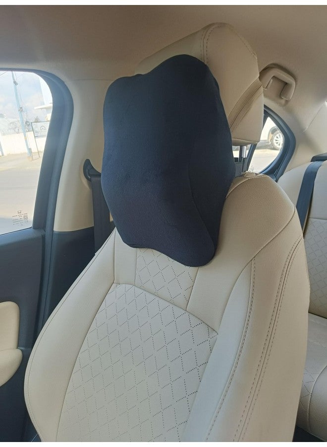 Asmofit Car Seat Neck Rest Pillow Memory Foam Headrest Seat Cushions - Ideal for Neck Pain Relief & Cervical Support | Applicable for All Car Seats (Black) - Image 1