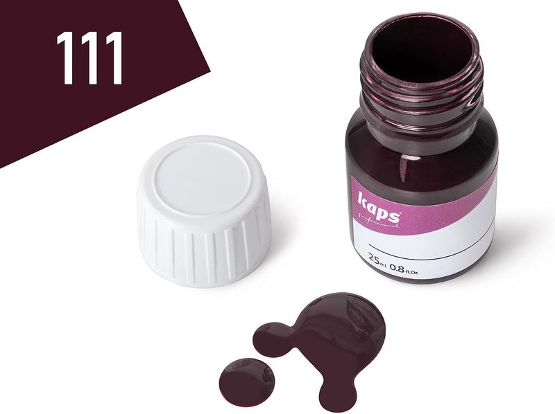 Kaps Dye Paint For Leather Shoes And Bags With Sponge And Brush, Kaps Super Color, 70 Colours (111 - Bordeaux) - Image 3