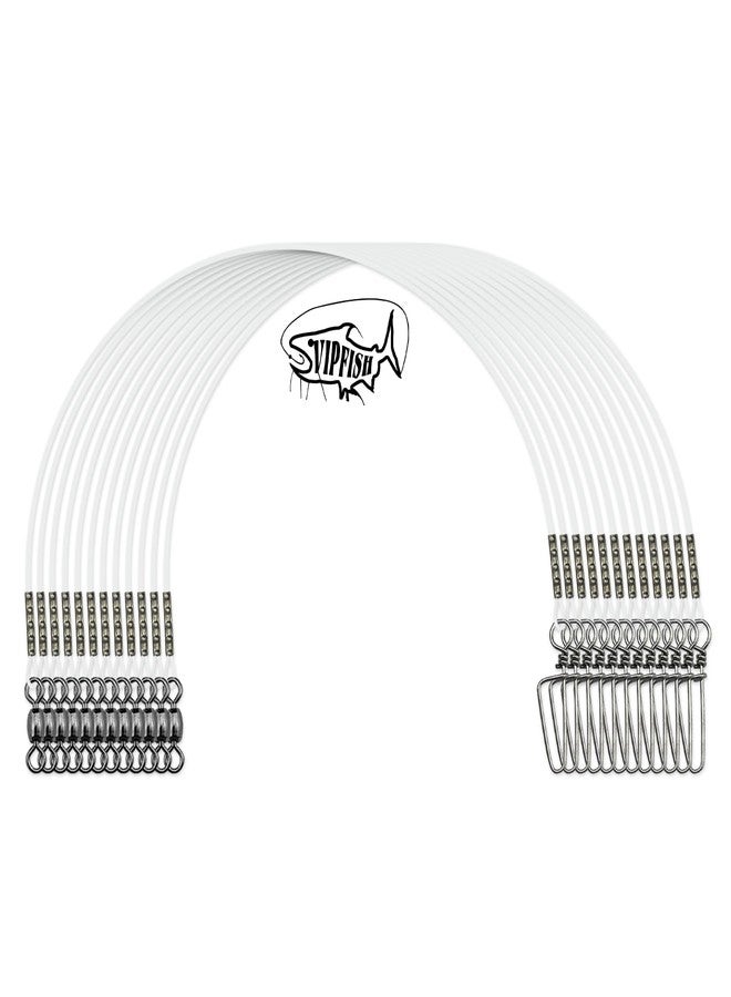 Vipfish Fishing Fluorocarbon Leader with Crane Swivel and Snaps - Heavy Duty 20-80lb Fluorocarbon Leader Connects Lures, Bait, or Hooks for Saltwater & Freshwater Fishing (12, 9in-20lb) - Image 1