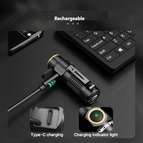 NICRON 1200 Lumens EDC Flashlight with Magnet, Rechargeable Pocket Light Compact High Lumens Handheld Light, C1 Mini Flashlight 7 Modes for Outdoor Camping, Hiking (Black) - Image 4