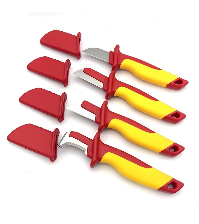 Insulated Electrician Knife Curved Blade Multi Purpose Wire Stripper Cable Cutter Hook Tool - Image 2