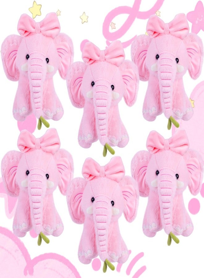 ARELUX 6-Pack Pink Elephant Stuffed Animals Bulk - 10 Inch Elephant Plush Sets of Party Favor Set, Soft Stuffed Toys with Glitter Ears for Gender Reveal Birthday Shower, Carnival Prizes, School Rewards - Image 1