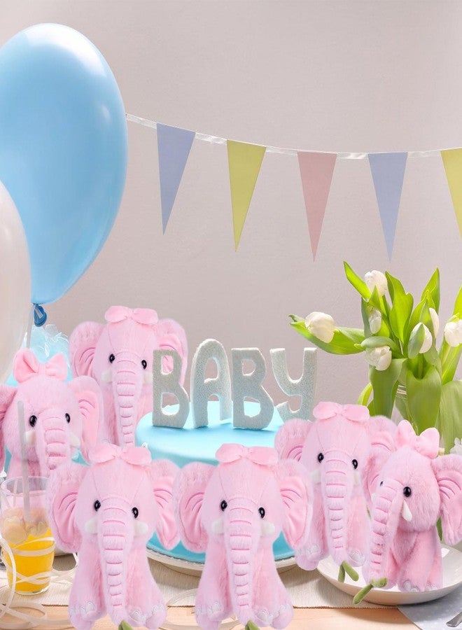 ARELUX 6-Pack Pink Elephant Stuffed Animals Bulk - 10 Inch Elephant Plush Sets of Party Favor Set, Soft Stuffed Toys with Glitter Ears for Gender Reveal Birthday Shower, Carnival Prizes, School Rewards - Image 2