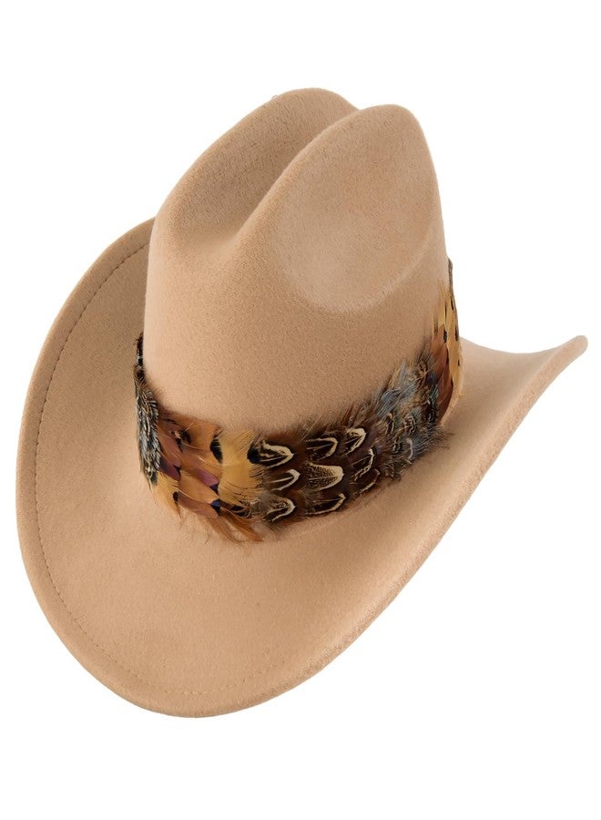 Meudid Feather Hat Band for Men Women - Feather Cowboy Western Hat Bands with Adjustable Strap Rustic Modern Design Fits All Cowboy Western Hats - One Size Brown - Image 1