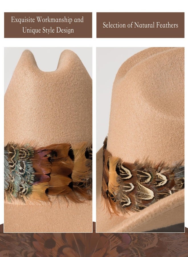 Meudid Feather Hat Band for Men Women - Feather Cowboy Western Hat Bands with Adjustable Strap Rustic Modern Design Fits All Cowboy Western Hats - One Size Brown - Image 2