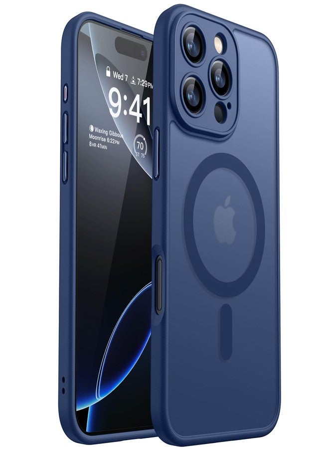 كانشن جراب CANSHN المغناطيسي المتوافق مع iPhone 16 Pro، مُطوّر [حماية كاملة للكاميرا] [متوافق مع Magsafe] [شفاف غير لامع] غطاء حماية مقاوم للصدمات للهاتف 6.3 بوصة - أزرق داكن - Image 1