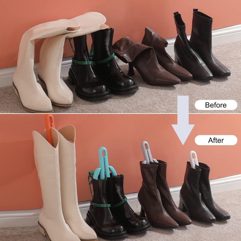 ONEDONE Folding Boot Shapers Adjustable Boot Stands Boots Holders for Tall and Knee High Shoes Boot Storage Shoes Clip Insert Support - Image 2