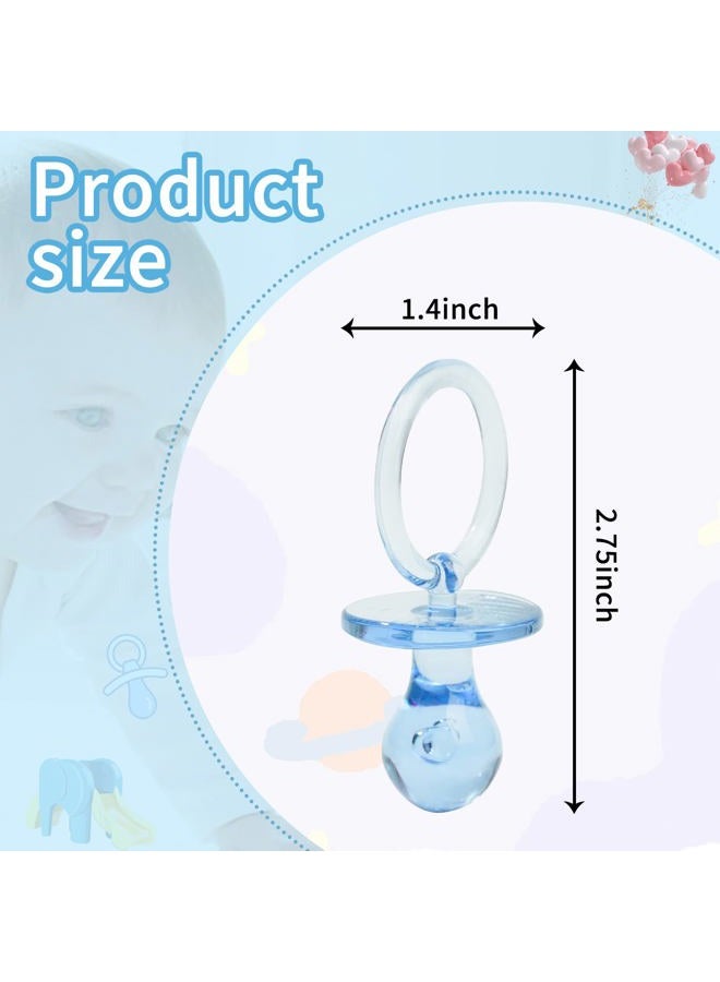 ZYFLSQ 50 Pieces 2.75 Inch Baby Pacifier Baby Shower Plastic Pacifier for Baby Shower Pacifier, Baby Shower Gender Show Party Decoration DIY Baby Shower Birthday Party Gift (Blue) - Image 2