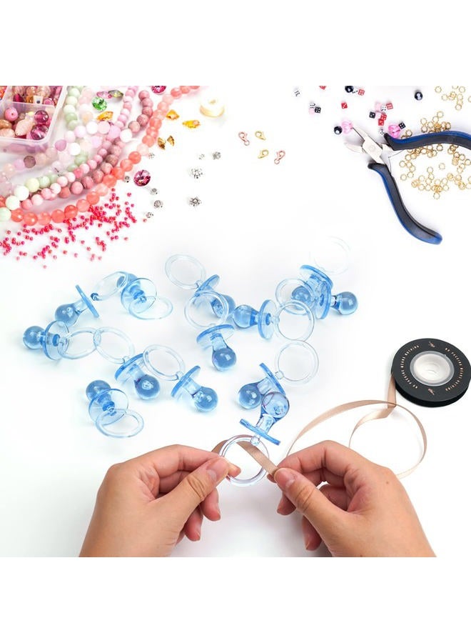 ZYFLSQ 50 Pieces 2.75 Inch Baby Pacifier Baby Shower Plastic Pacifier for Baby Shower Pacifier, Baby Shower Gender Show Party Decoration DIY Baby Shower Birthday Party Gift (Blue) - Image 3