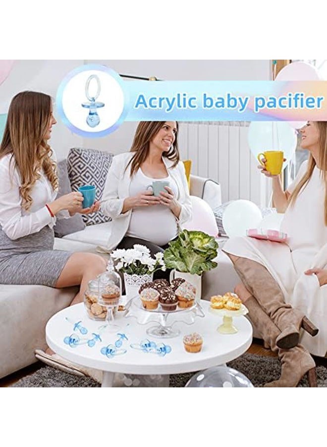 ZYFLSQ 50 Pieces 2.75 Inch Baby Pacifier Baby Shower Plastic Pacifier for Baby Shower Pacifier, Baby Shower Gender Show Party Decoration DIY Baby Shower Birthday Party Gift (Blue) - Image 4