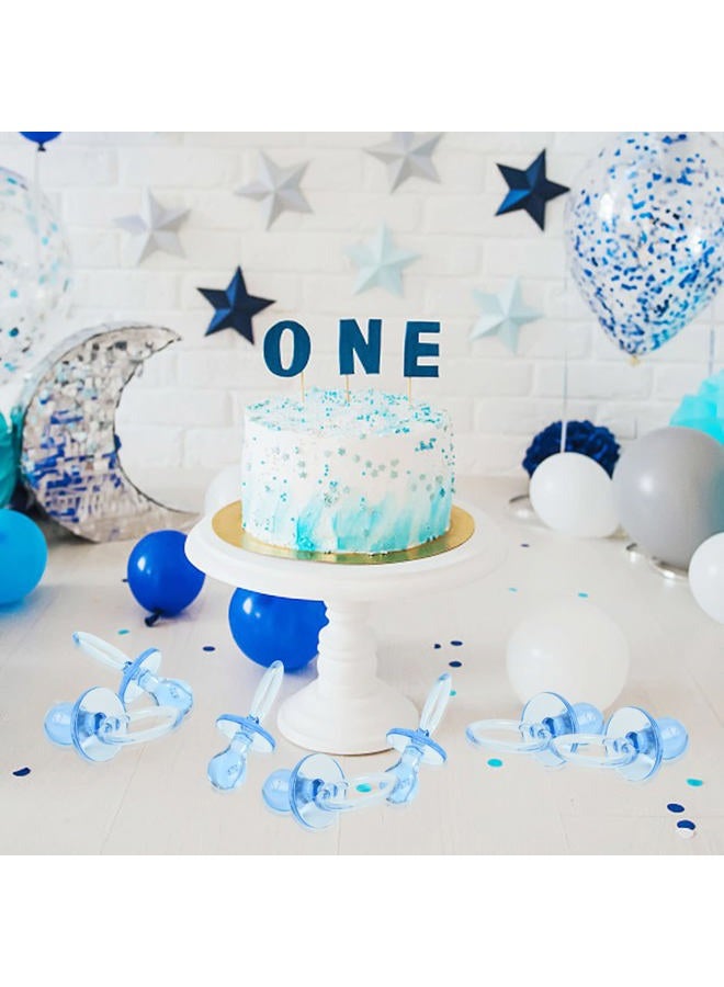 ZYFLSQ 50 Pieces 2.75 Inch Baby Pacifier Baby Shower Plastic Pacifier for Baby Shower Pacifier, Baby Shower Gender Show Party Decoration DIY Baby Shower Birthday Party Gift (Blue) - Image 5