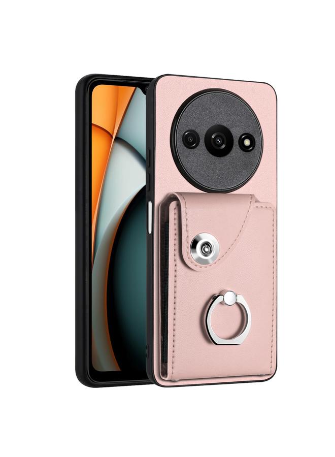 Case For Xiaomi Redmi A3 4G Organ Card Bag Ring Holder PU Phone Case