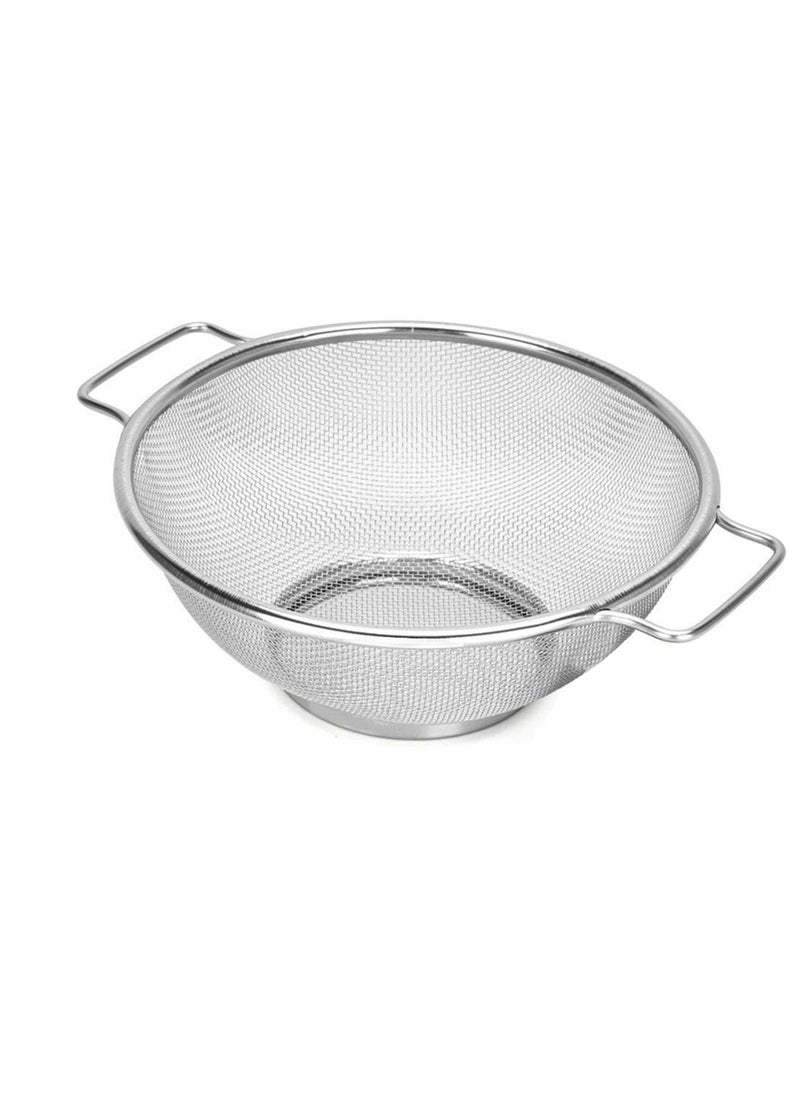 Majestic Stainless Steel Mesh Strainer, Durable, Fine Mesh Colanders with Sturdy Handles for Sifting, Rinsing, Straining, and Steaming  – Ideal for Cooking and Baking