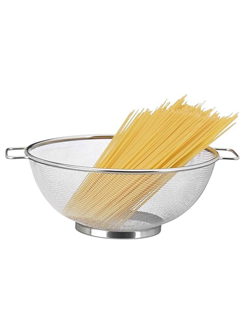 Majestic Stainless Steel Mesh Strainer, Durable, Fine Mesh Colanders with Sturdy Handles for Sifting, Rinsing, Straining, and Steaming  – Ideal for Cooking and Baking