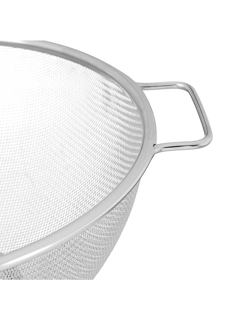 Majestic Stainless Steel Mesh Strainer, Durable, Fine Mesh Colanders with Sturdy Handles for Sifting, Rinsing, Straining, and Steaming  – Ideal for Cooking and Baking