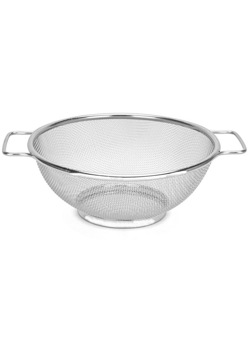 Majestic Stainless Steel Mesh Strainer, Durable, Fine Mesh Colanders with Sturdy Handles for Sifting, Rinsing, Straining, and Steaming  – Ideal for Cooking and Baking