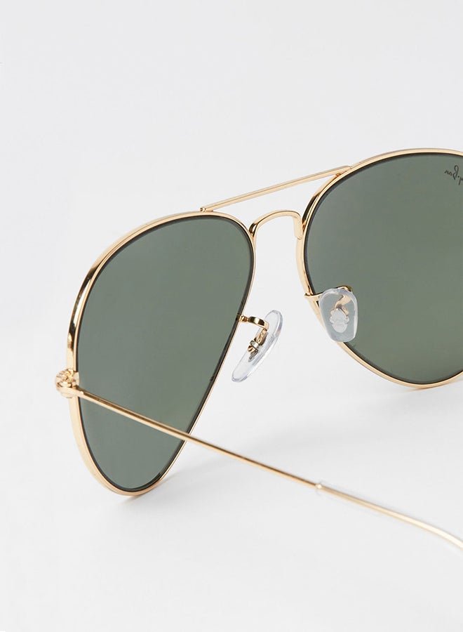 Ray-Ban Unisex Full Rim Aviator Sunglasses - 0RB3025 - Lens Size: 58 mm - Gold/Arista - Image 4