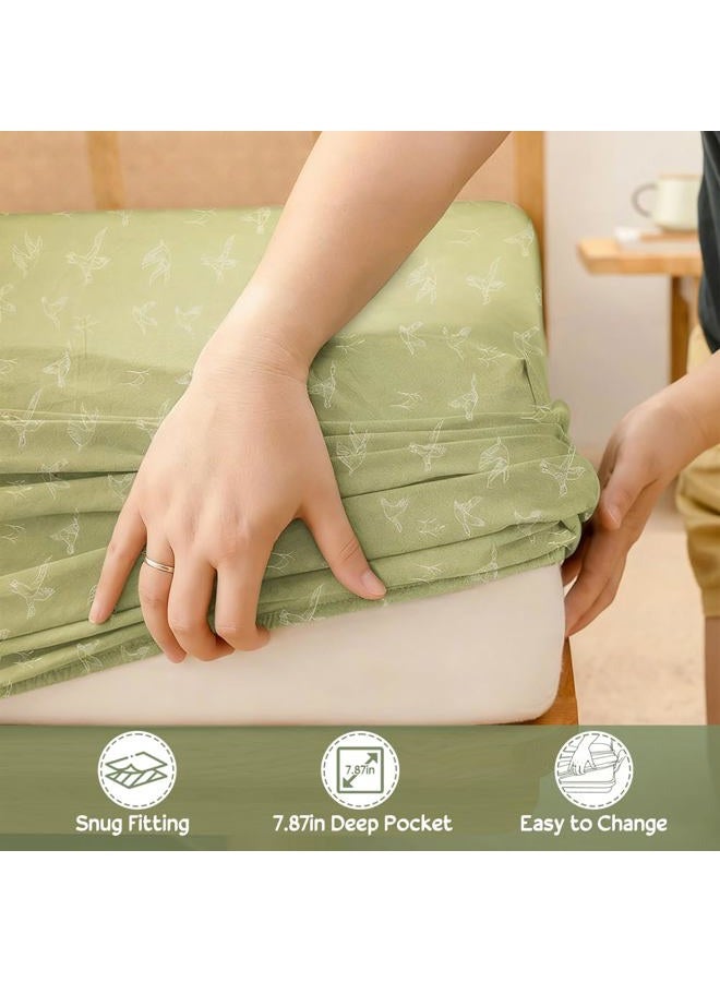 EUBUY 6PCS Mallard Duck Crib Sheets for Baby, Lightweight and Breathable Reusable Crib Toddler Bed Sheet for Standard Mattress Gift Set - Image 3