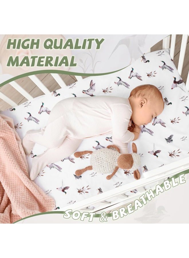EUBUY 6PCS Mallard Duck Crib Sheets for Baby, Lightweight and Breathable Reusable Crib Toddler Bed Sheet for Standard Mattress Gift Set - Image 4