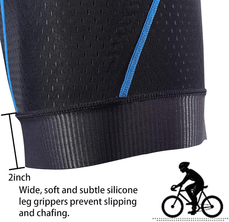KASTWAVE Men's Cycling Underwear Shorts, 4D Padded Bike Bicycle MTB Liner Shorts, Men's Bike Shorts, with Anti-Slip Leg Grips, for Cycling Road Biking, Mountain Riding Biker, Bicycle - Image 4