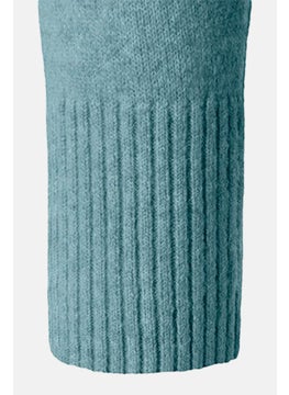 Tchibo Women V Neck Long Sleeve Textured Cardigan, Blue  - Image 4
