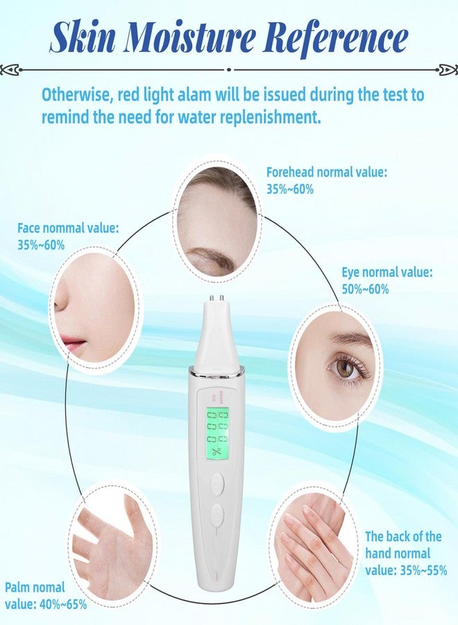 Skin Hydration Tester, Skin Tester, Portable Smart Display Digital Skin Detection Pen Skin Tester Pen Face Care Tool for Girl Women - Image 4