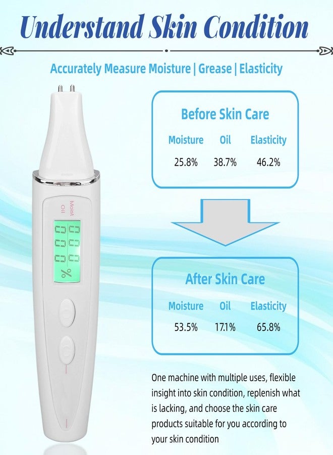 Skin Hydration Tester, Skin Tester, Portable Smart Display Digital Skin Detection Pen Skin Tester Pen Face Care Tool for Girl Women - Image 2