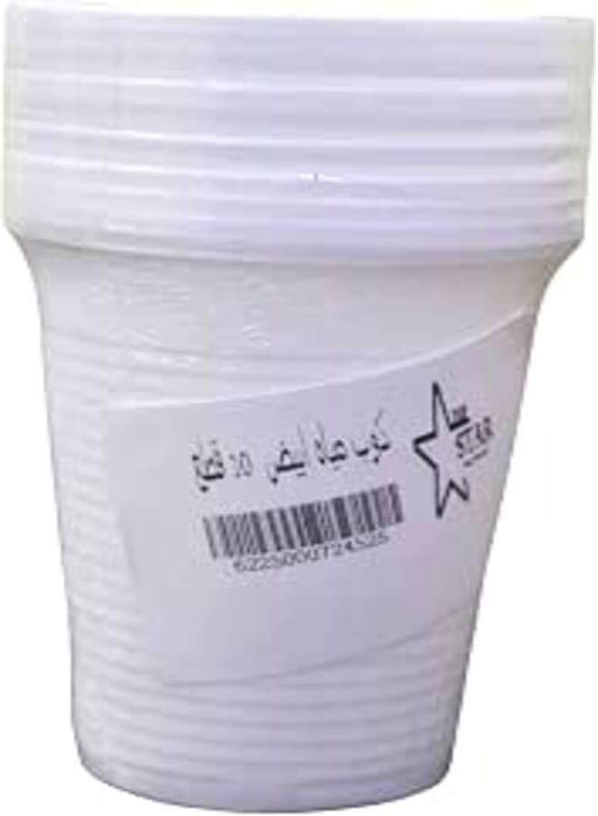 Top Star Plastic Water Drinking Cup 10 Pieces, White/Clear
