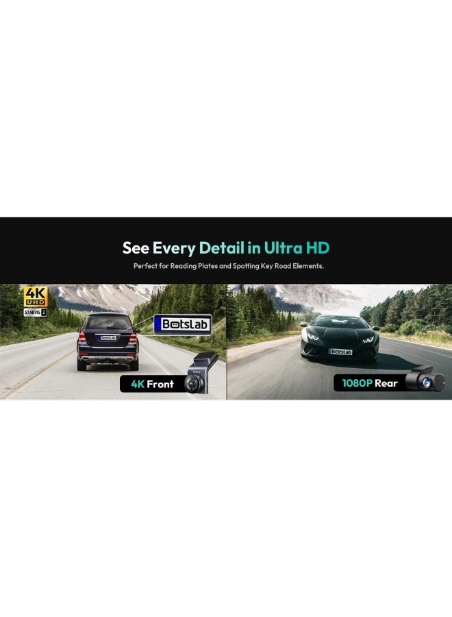 Botslab G300H Plus 4K Dash Cam with 1080P Rear Camera & GPS - Image 4