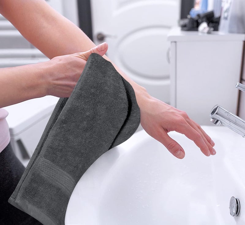 Utopia Towels 6 Pack Premium Hand Towels Set, (16 x 28 inches) 100% Ring Spun Cotton, Ultra Soft and Highly Absorbent 600GSM Towels for Bathroom, Gym, Shower, Hotel, and Spa (Grey) - Image 3