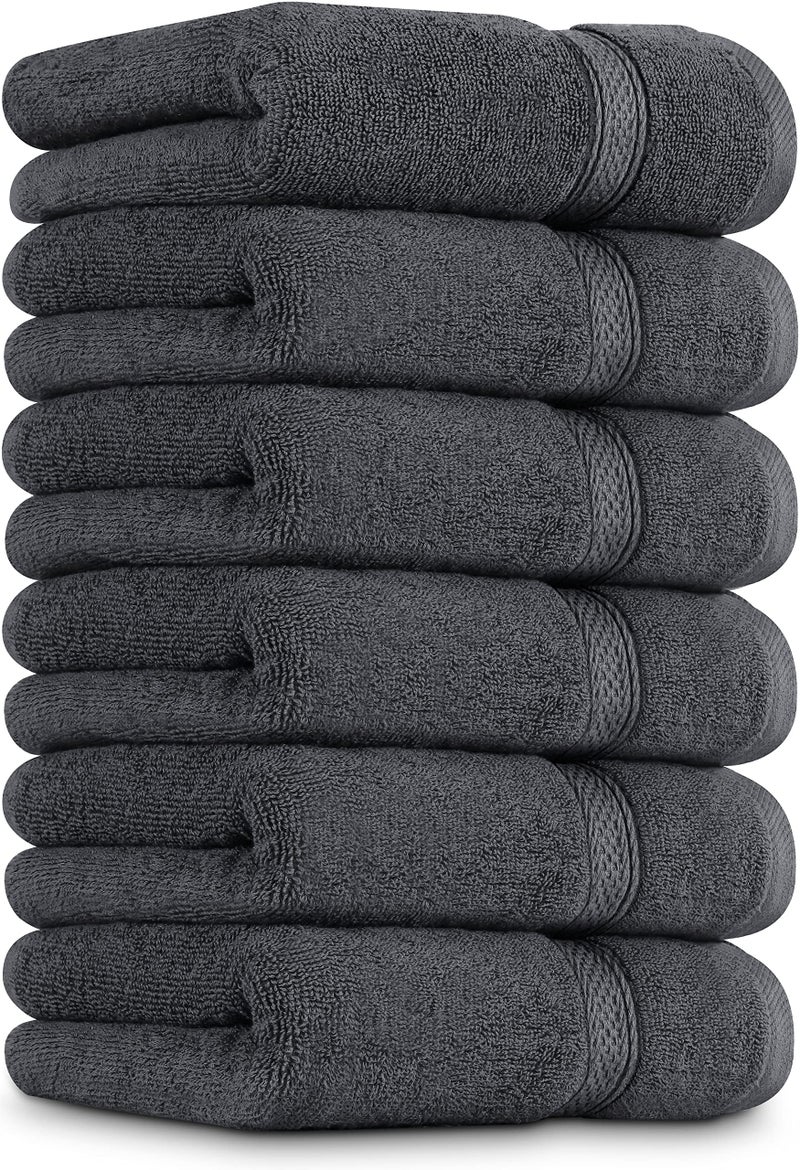 Utopia Towels 6 Pack Premium Hand Towels Set, (16 x 28 inches) 100% Ring Spun Cotton, Ultra Soft and Highly Absorbent 600GSM Towels for Bathroom, Gym, Shower, Hotel, and Spa (Grey) - Image 1