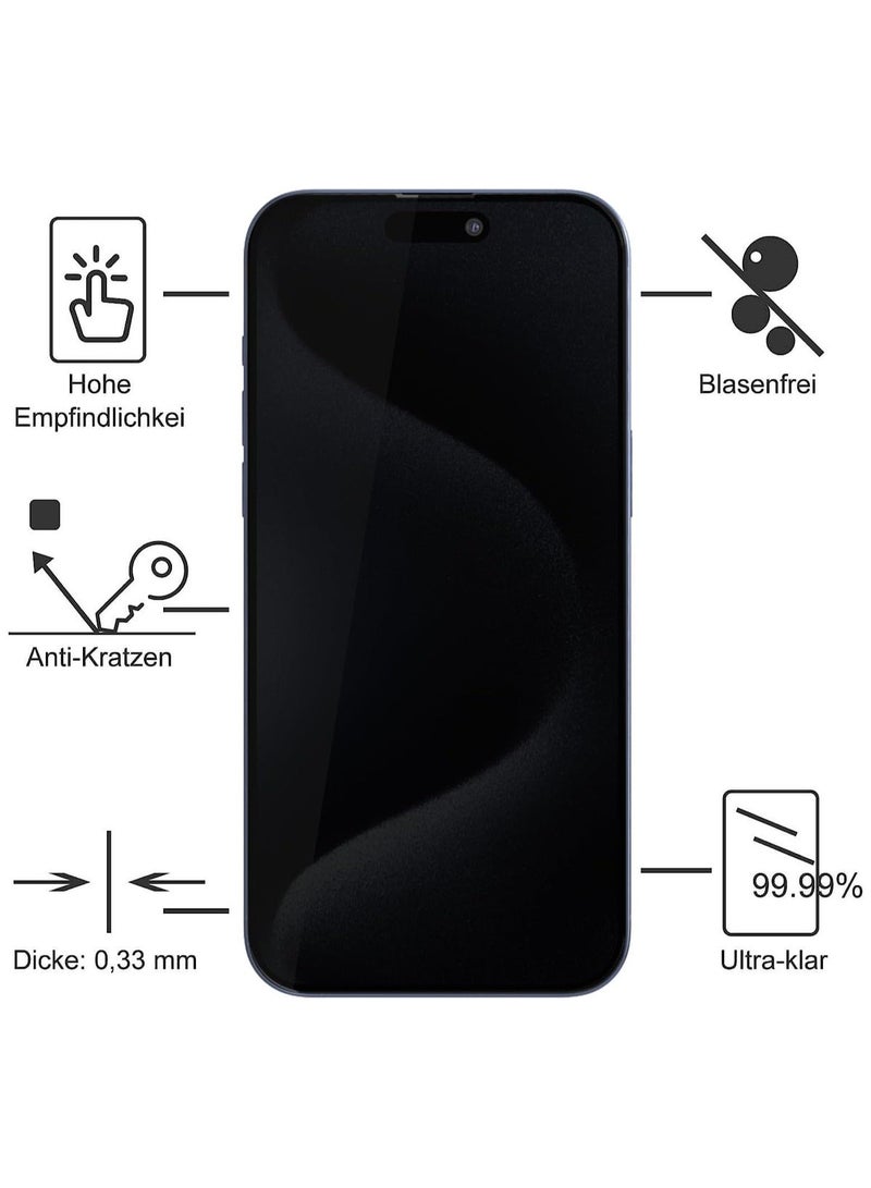 ACLIX Privacy Screen Protector for iPhone 17, Tempered Glass Anti-Spy Bubble Free Case Friendly Easy Installation Film for iPhone 17. - Image 3