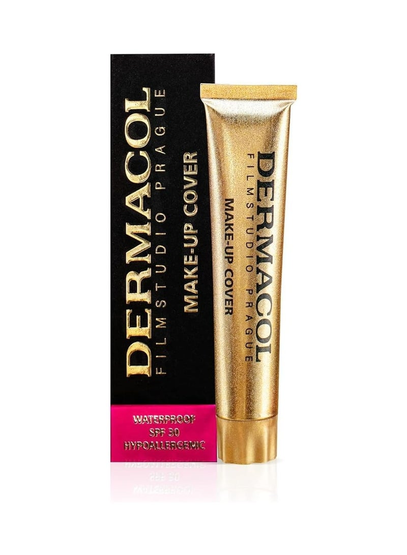 Dermacol Make Up Cover Full Coverage Foundation 30g Shade 218 Long Lasting Waterproof Makeup Cover Cream SPF30 Hypoallergenic & Light Weight Liquid | Tattoo, Acne, Spots, Under eye Skin Cover up - Image 2