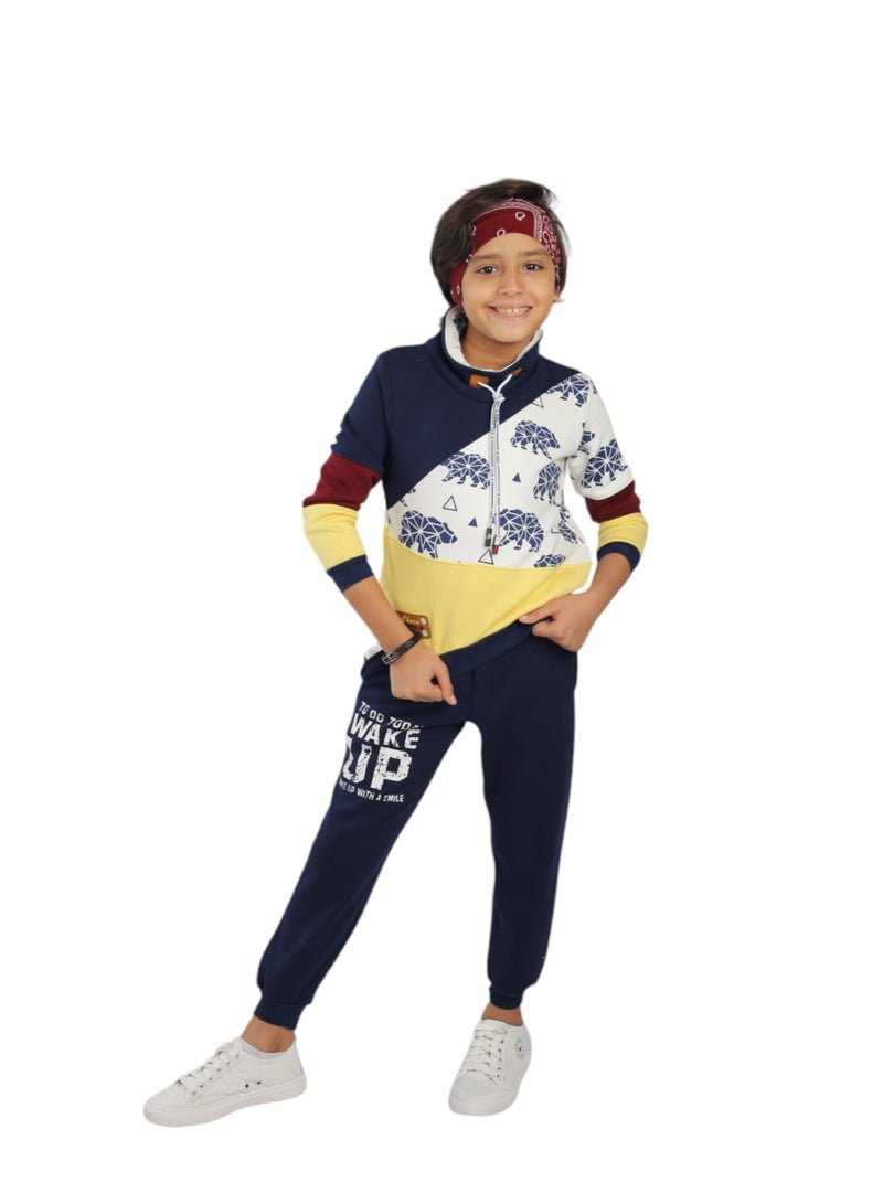 CHOiCE Wake Up Bear" Kids Tracksuit - Stylish and Comfortable for Everyday Wear yellow color, code 163 - Image 1