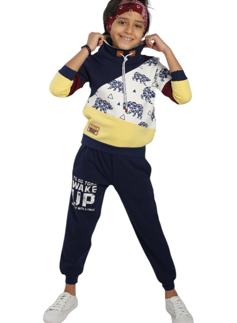 CHOiCE Wake Up Bear" Kids Tracksuit - Stylish and Comfortable for Everyday Wear yellow color, code 163 - Image 2