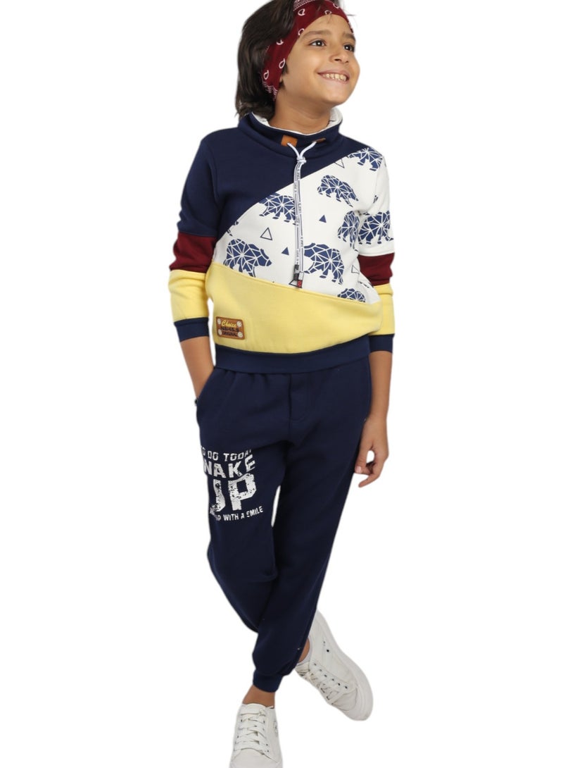 CHOiCE Wake Up Bear" Kids Tracksuit - Stylish and Comfortable for Everyday Wear yellow color, code 163 - Image 3