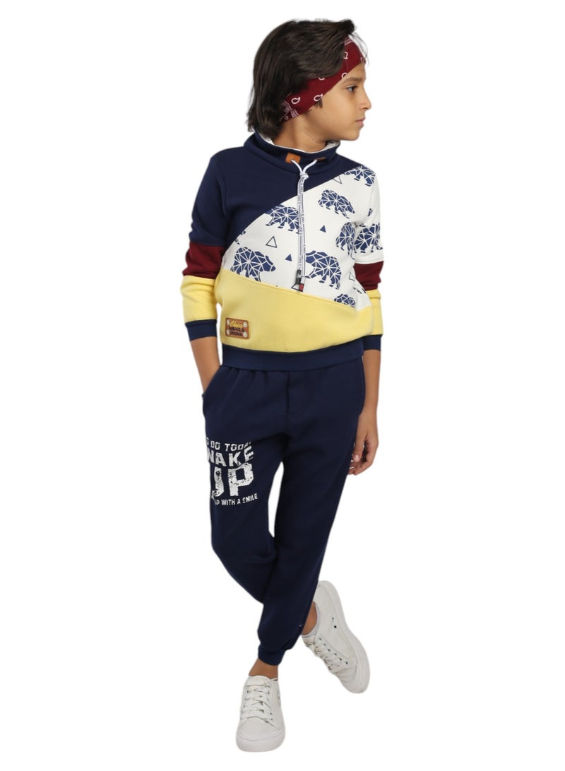 CHOiCE Wake Up Bear" Kids Tracksuit - Stylish and Comfortable for Everyday Wear yellow color, code 163 - Image 4