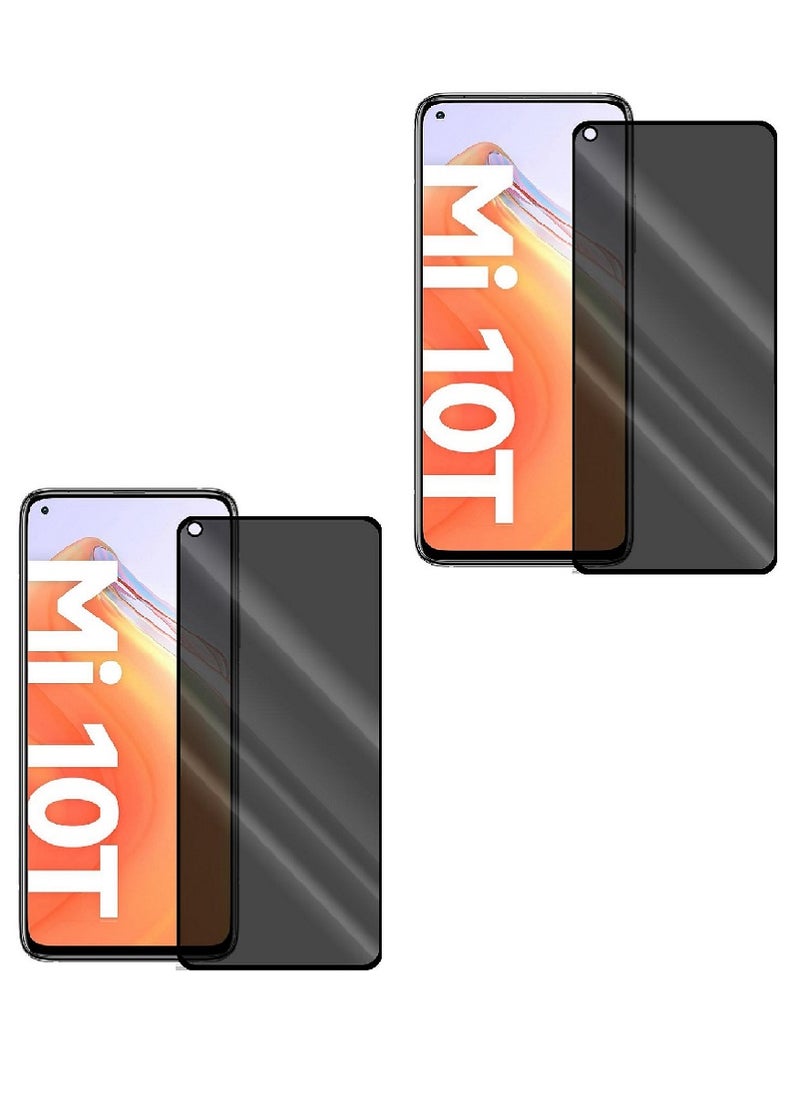 Super 2 Pieces Tempered Glass Screen Protector Anti-Spy Privacy Designed For Xiaomi Mi 10T Pro Full Screen Coverage And Bubble Free - Image 1