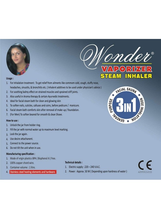 وندر جهاز بخار ساونا البخار لإزالة الرؤوس السوداء والبرد والسعال وتجديد شباب البشرة للحصول على بشرة شابة (جهاز استنشاق البخار 3 في 1) - Image 5