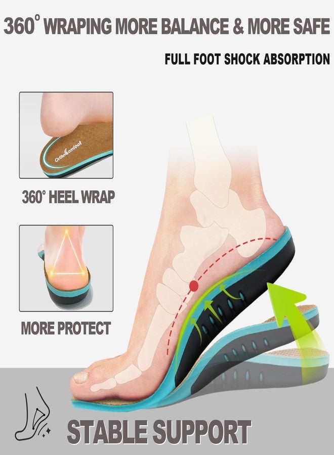 OrthoComfoot Plantar Fasciitis Shoe Insoles, High Arch Support Inserts Women, Orthotics Inserts for Men, 220+ lbs Heavy Duty, Pain Relief & Comfort, High Arch Support, Size 6 Men/8 Women - Image 2
