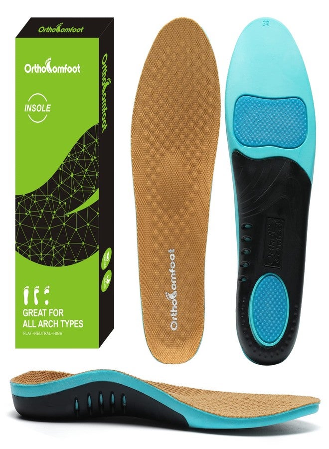 OrthoComfoot Plantar Fasciitis Shoe Insoles, High Arch Support Inserts Women, Orthotics Inserts for Men, 220+ lbs Heavy Duty, Pain Relief & Comfort, High Arch Support, Size 6 Men/8 Women - Image 1