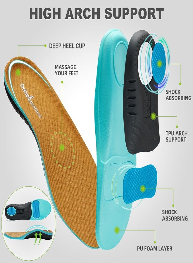 OrthoComfoot Plantar Fasciitis Shoe Insoles, High Arch Support Inserts Women, Orthotics Inserts for Men, 220+ lbs Heavy Duty, Pain Relief & Comfort, High Arch Support, Size 6 Men/8 Women - Image 3