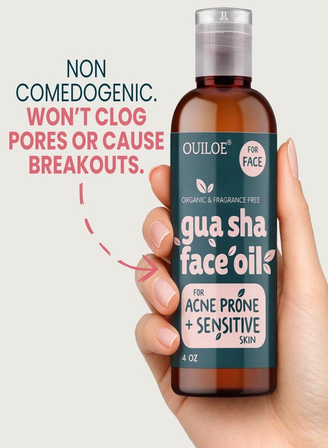 Ouiloe Gua Sha Oil for Sensitive and Acne Prone Skin - Non Comedogenic Face Oil for Gua Sha Massage - Unscented Lymphatic Drainage Oil for Face - Non Greasy, Natural, Lightweight, 4oz - Image 4