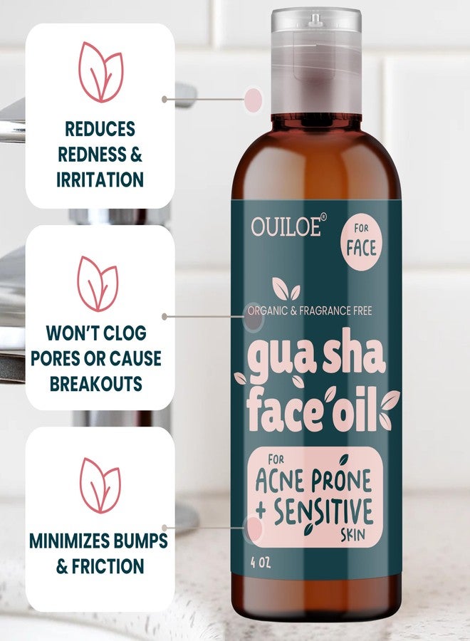 Ouiloe Gua Sha Oil for Sensitive and Acne Prone Skin - Non Comedogenic Face Oil for Gua Sha Massage - Unscented Lymphatic Drainage Oil for Face - Non Greasy, Natural, Lightweight, 4oz - Image 3