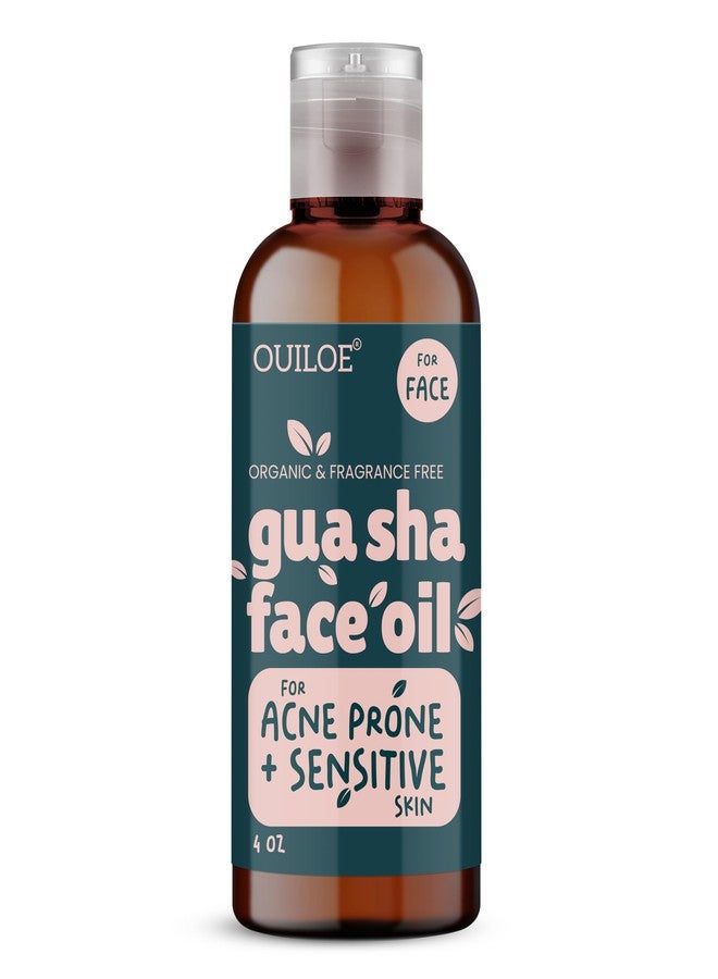 Ouiloe Gua Sha Oil for Sensitive and Acne Prone Skin - Non Comedogenic Face Oil for Gua Sha Massage - Unscented Lymphatic Drainage Oil for Face - Non Greasy, Natural, Lightweight, 4oz - Image 1