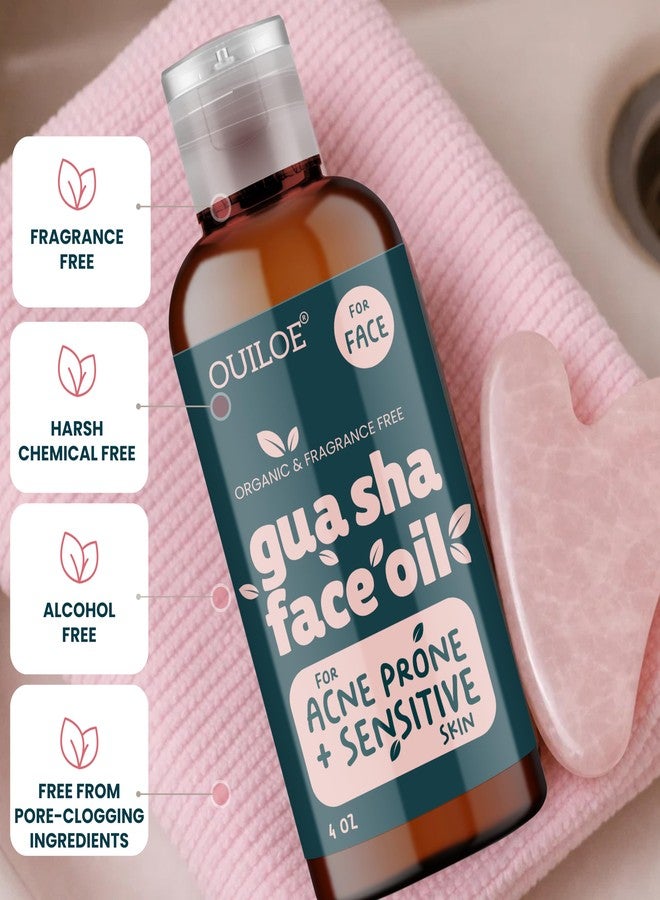 Ouiloe Gua Sha Oil for Sensitive and Acne Prone Skin - Non Comedogenic Face Oil for Gua Sha Massage - Unscented Lymphatic Drainage Oil for Face - Non Greasy, Natural, Lightweight, 4oz - Image 5