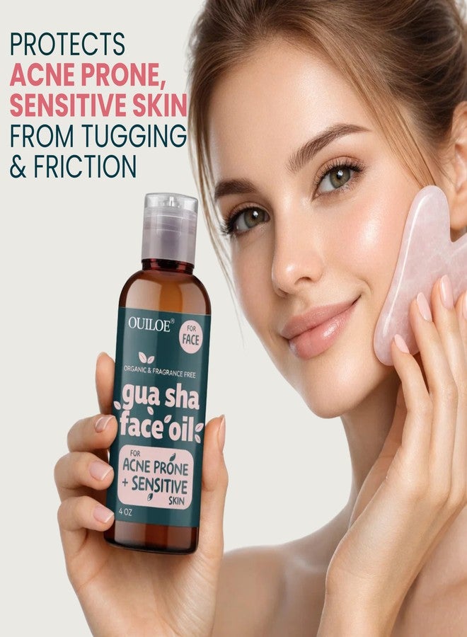 Ouiloe Gua Sha Oil for Sensitive and Acne Prone Skin - Non Comedogenic Face Oil for Gua Sha Massage - Unscented Lymphatic Drainage Oil for Face - Non Greasy, Natural, Lightweight, 4oz - Image 2
