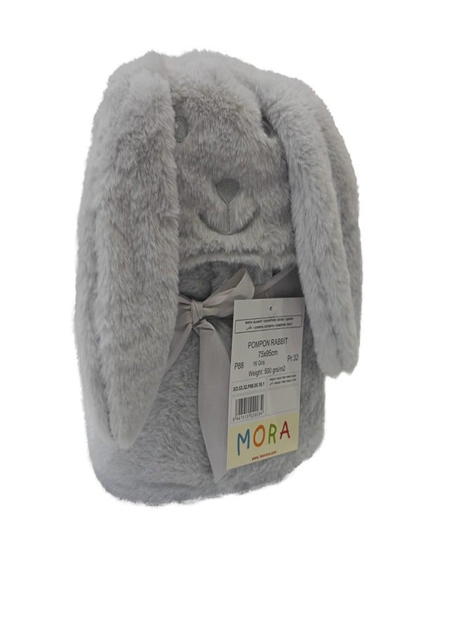 Mora spain Mora Baby Blanket - Pompon Rabbit Color :Grey. - Image 5
