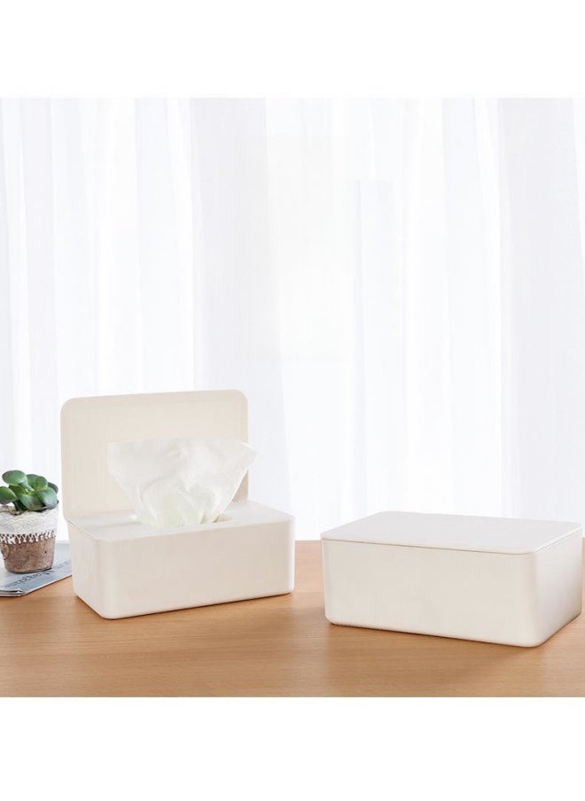 WAOKN - Paper Towel Box with Lid, Paper Drawer, Household Dustproof Tabletop Sealed Wet Towel Box,Rectangular Napkin Facial Tissues Holder Dispenser,Tissue Box Cover Decorative Container for Bathroom,Bedroom - Image 1